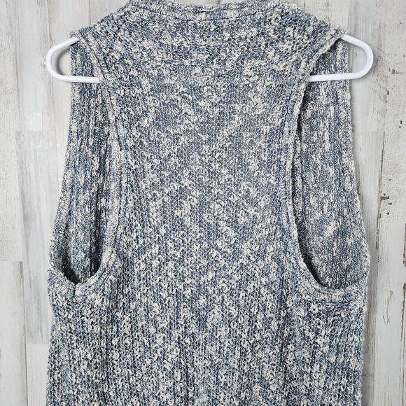 Sun & Shadow Cardigan Vest Sweater Blue Ivory Size Medium - Picture 8 of 12